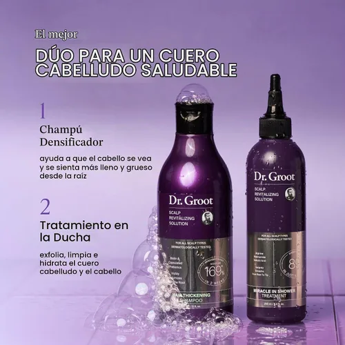 Vista 10 de Dr. Groot Miracle in Shower - Tratamiento hidratante para la pérdida del cabello, enjuague coreano para el cuidado del cabello, aceite de romero