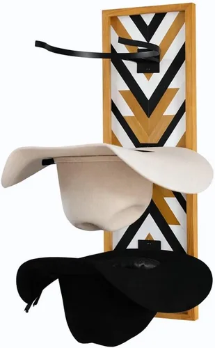Vista 8 de Ryker Ranch Perchero de sombrero de vaquero para pared Perchero para sombreros occidentales Percha para sombreros de vaquero de madera rústica