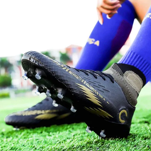 Vista 7 de Niber botines de fútbol para hombres y niños para césped para exteriores e interiores para deportes correr caminar zapatos deportivos