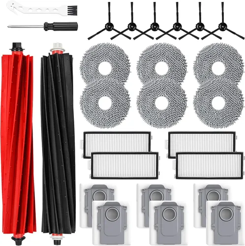 Vista 14 de Juego de 8 almohadillas de limpieza para aspiradora robot Roborock QV 35A/Saros 10R/Q Revo/Qrevo S/Qrevo Pro/Qrevo Plus/Qrevo Master/Qrevo