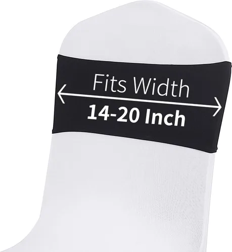 Vista 5 de Peomeise - 25 bandas elásticas de elastano negro para sillas con hebilla deslizante, para decoración de bodas y fiestas