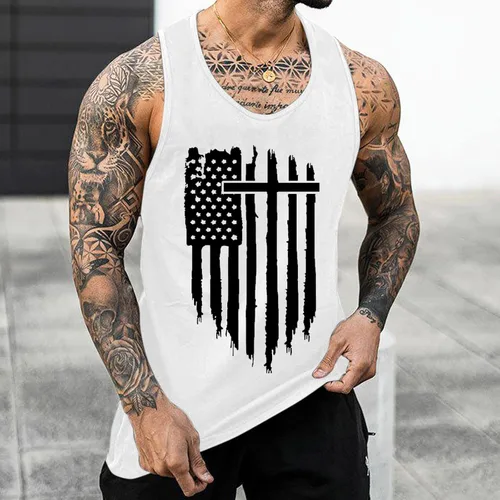Vista 4 de Camiseta sin mangas para hombre, camiseta sin mangas para entrenamiento, gimnasio, atletismo, fitness, culturismo, musculación