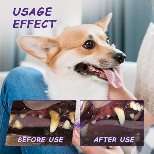 Vista 5 de Cepillo de dientes para mascotas, limpiador de dientes y aliento más fresco, gel de reparación oral para mascotas, gel de blanqueamiento