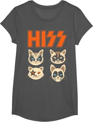 Vista 29 de Camiseta Hiss Funny Cats Kittens Rock Rockin, Negro