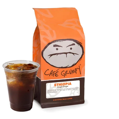 Vista 10 de Café Grumpy Colombia Café tostado medio, molido orgánico de un solo origen, grano entero premium para verter y preparar en frío, bajo en ácido, 12