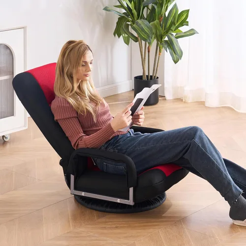 Vista 2 de VEVOR Silla giratoria para juegos con reposabrazos, silla giratoria de 360 grados con respaldo plegable de 6 posiciones ajustables y soporte lumbar