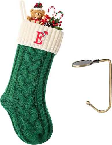 Vista 107 de Botas de Navidad personalizadas, iniciales personalizadas, 18 pulgadas, botas de Navidad tejidas con letras para colgar en la chimenea, botas