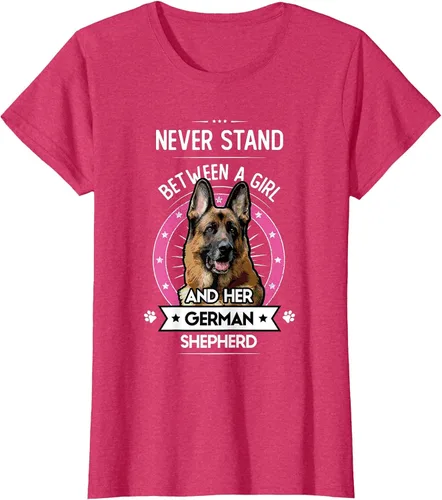 Vista 29 de Never Stand Between A Girl and Her German Shepherd T-Shirt Asphalt Grey