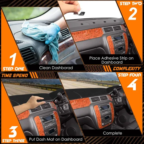 Vista 5 de NDRUSH Cubierta peluda para tablero de instrumentos compatible con Toyota Tundra 2014-2021