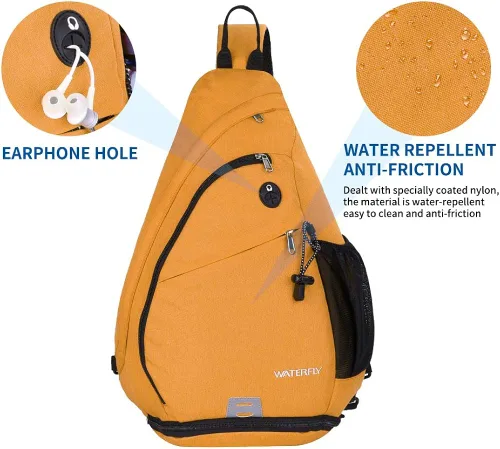 Vista 4 de WATERFLY - Mochila casual tipo bandolera, para llevar en el pecho