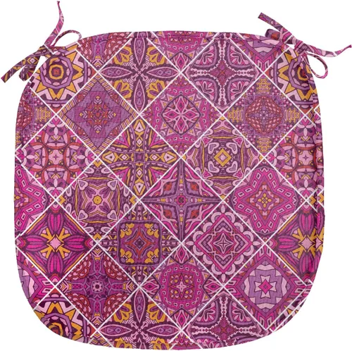 Vista 166 de Ambesonne Cojín de asiento para silla de flores, detalles florales con hojas y remolinos, estampado artístico romántico y vívido y vibrante