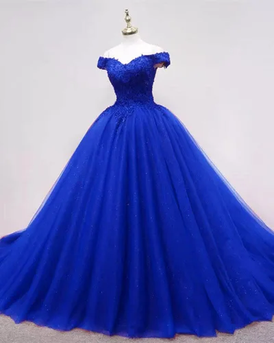 Vista 6 de XYAYE Vestidos de quinceañera de tul hinchado para mujer, vestido de fiesta con hombros descubiertos, vestidos de fiesta de encaje, dulces 15