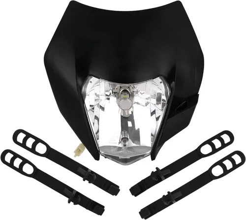 Vista 6 de AnXin Faro delantero universal para motocicleta SX SXF XC XCW EXC XCF CRF YZF KLX RMZ TX 50 85 125 150 250 300 350 450 500 525 Enduro Supermoto negro