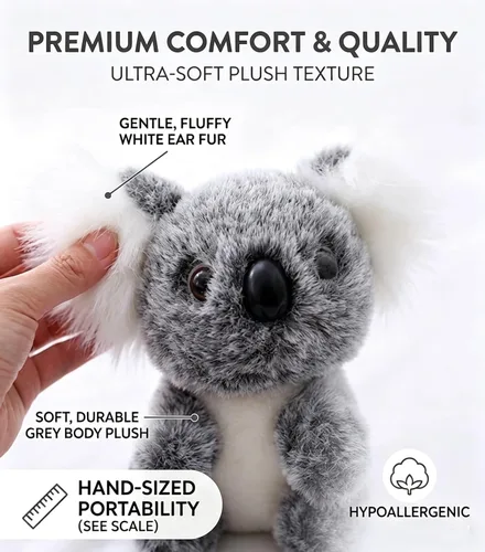 Vista 6 de Muñeco de peluche para niños, lindo cojín de oso de koala de peluche