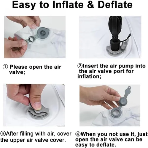 Vista 6 de Cama de Avión para Niños Pequeños Artículos Esenciales de Viaje: Camas Portátiles para Niños GEMGO con Bomba de Aire - Cama Inflable de Avión