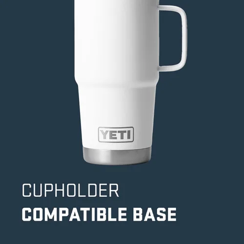 Vista 2 de YETI - Vaso de viaje Rambler de 20 onzas, de acero inoxidable, aislada al vacío con tapa fuerte Stronghold Blanco