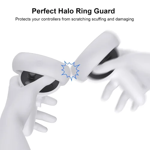 Vista 2 de Halo Silicone Controller Cover Compatible with Oculus Meta Quest 2 Controller, Soft Silicone Grips Cover, Anti-Bumping Silicone Ring Cover with