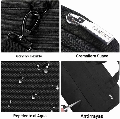 Vista 5 de LANDICI Bolsa para Laptop Funda de Transporte de 15.6 Pulgadas con Correa para el Hombro, Funda Delgada Impermeable para Computadora Compatible