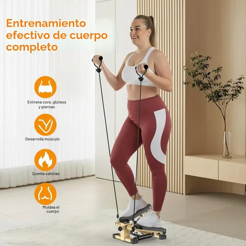 Vista 7 de HCOIW Mini Stepper for Exercise at Home,Stair Stepper with Resistance Bands Compact Stepping Machine with 300 lb Weight Capacity, Full Body
