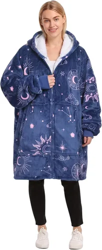 Vista 8 de Catalonia Sudadera con capucha y cremallera, chaqueta Sherpa de gran tamaño, regalo para ella Full-Zip Design for Easy Wear, Dual-Layer Comfort