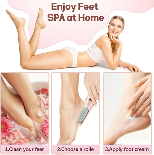 Vista 10 de Removedor de Callos para Pies, ZABOUL Removedor de Callos Eléctrico para Pies Recargable Herramientas de Pedicura Varita de Pedicura Suave Lima