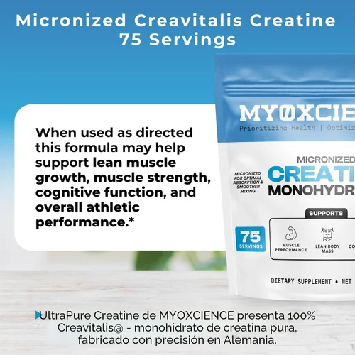 Vista 6 de MYOXCIENCE Creavitalis Micronized Creatine 75 porciones