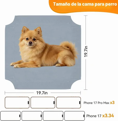 Vista 2 de Cama elevada para perros pequeños, cama de enfriamiento para perros, cama Gris-M-1