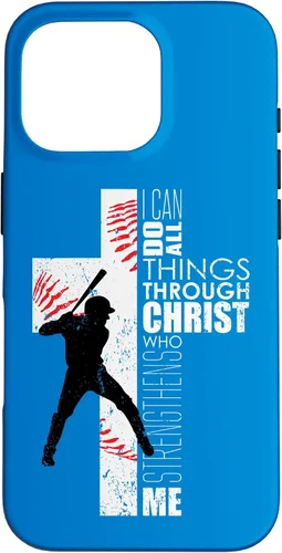 Vista 20 de Blue Christian Baseball Gifts Teen Boys Cross Bible Phone Case para iPhone 17
