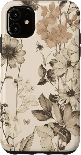Vista 8 de Aesthetic Minimalist Wildflowers Women Floral Neutral Cream Case for iPhone 17