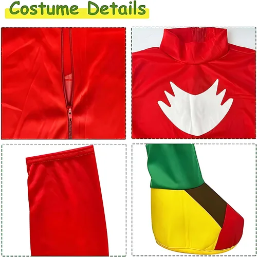 Vista 2 de Besonca Disfraz de dibujos animados para niños, overol para cosplay, Halloween, juego de simulación, gorro, guantes para niñas y niños