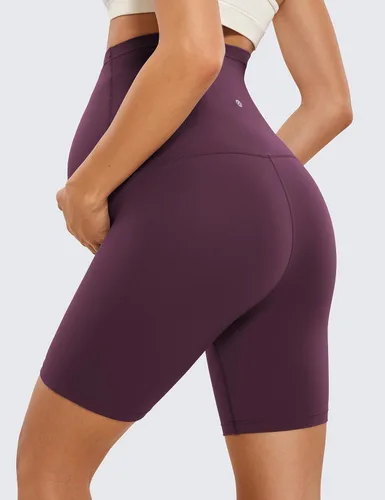 Vista 4 de CRZ YOGA Butterluxe - Pantalones cortos de yoga de maternidad sobre el vientre de 6 pulgadas, pantalones cortos de ciclismo atléticos
