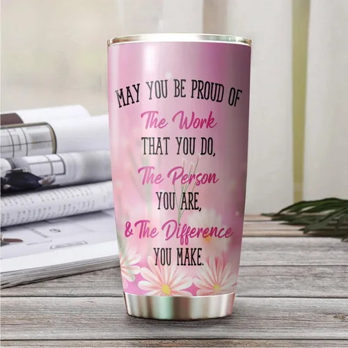 Vista 2 de Proud Of The Difference You Make - Vaso de acero inoxidable de 20 onzas, regalos de oficina para hombres, mujeres, amigos de trabajo, compañeros