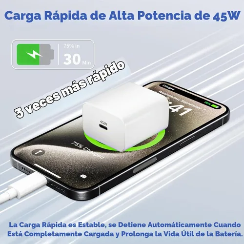 Vista 2 de [Certificado MFi de Apple] Cable USB C de carga rápida para iPhone 17 16 15 Pro, paquete de 2 cables de carga tipo C de 6 pies largos de 6 pies