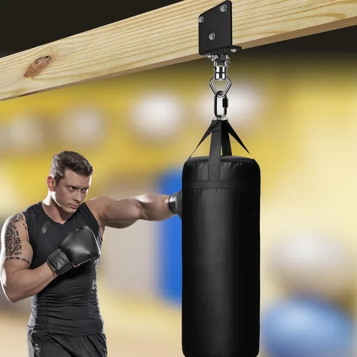Vista 2 de SELEWARE Colgador de Saco de Boxeo de Servicio Pesado y Abrazadera de Viga para Boxeo, Muay Thai, MMA E. Beam Mount Percha para saco de boxeo