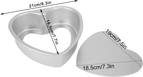 Vista 3 de Molde para tartas en forma de corazón, bandeja para pastel de queso, bandeja de pastel de corazón con parte inferior extraíble de aleación