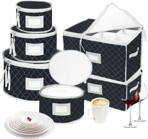 Vista 12 de Caja de almacenamiento para flauta de champán, caja de almacenamiento acolchada para copas de champán, contenedor apilable de copa de champán, copa