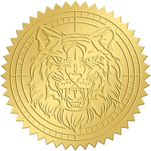 Vista 18 de CRASPIRE Calcomanías de papel de aluminio dorado de 2 pulgadas en relieve, certificado de estrella de excelencia, sellos oficiales, calcomanías
