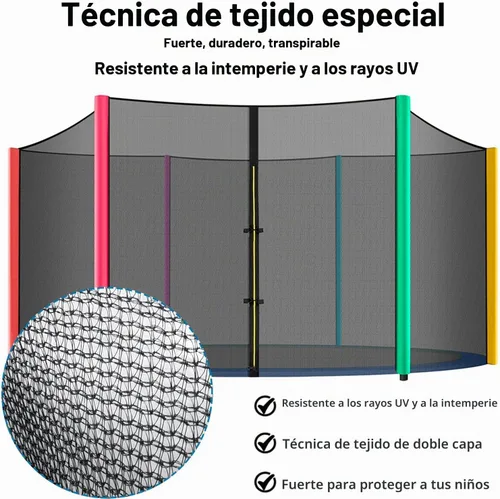 Vista 6 de Red de trampolín, repuesto de red de trampolín redonda premium de 10 a 16 pies