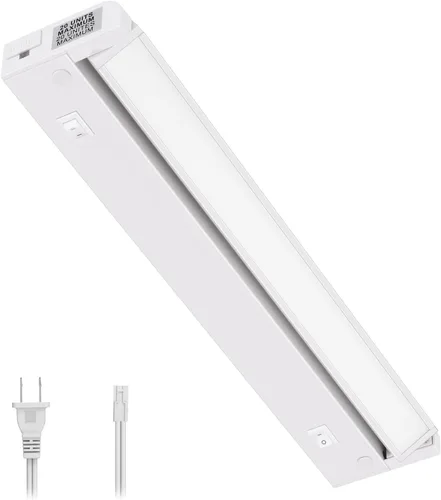 Vista 14 de GETINLIGHT IN-0109-2-SN - Accesorio de iluminación LED giratorio de 2 niveles de color, solo enchufable, regulable, diseño ultra delgado, blanco