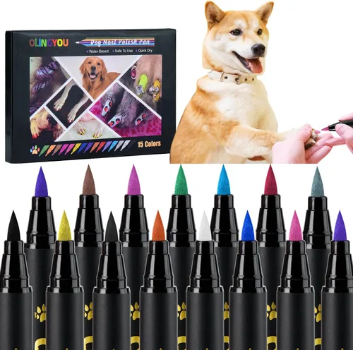 Vista 10 de OLINGYOU Esmalte de Uñas para Perro, Esmalte de Uñas para Perro con Lápiz de Secado Rápido-6 Colores, Juego de Esmaltes de Uñas para Mascotas