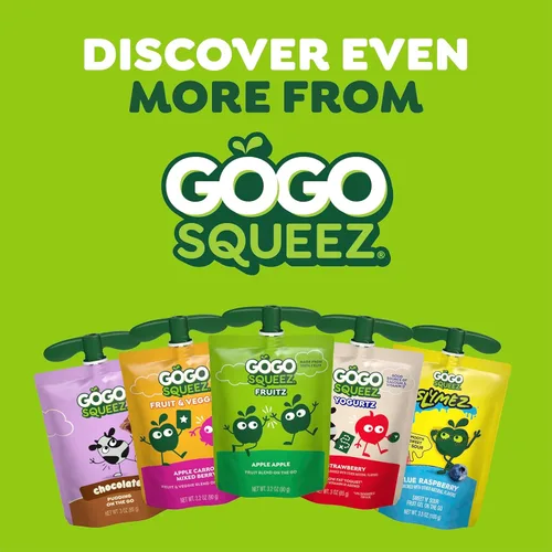 Vista 10 de GoGo squeeZ - Puré de manzana, sin gluten, vegano, puré de manzana sin azúcar, se puede volver a cerrar, bolsas sin BPA