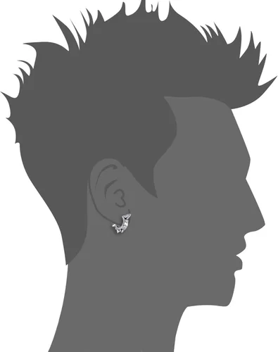 Vista 4 de Oidea Pendientes de aro en forma de corazón de remache punk de acero inoxidable al por mayor, aretes redondos de bola, hipoalergénicos, Acero