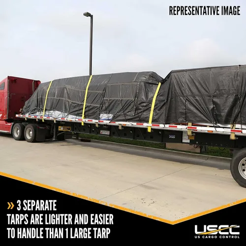 Vista 9 de US Cargo Control Lona de madera ligera de 3 piezas, material impermeable de poliéster recubierto de PVC de 14 onzas, protección duradera para tu