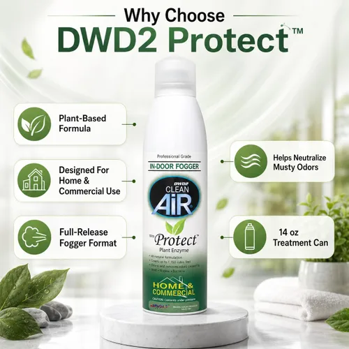Vista 7 de DWD2 Protect™ Home & Commercial Tratamiento de Moho a Base de Plantas Eliminador de Olores de Moho con Nebulizador - Solución ecológica para un