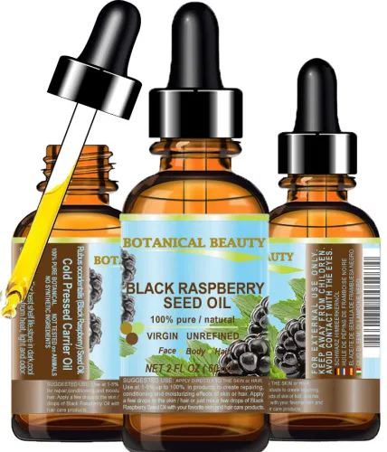 Vista 12 de Botanical Beauty Aceite de semillas de frambuesa negra, 100% puro, natural, sin diluir, virgen, sin refinar, aceite portador prensado en frío