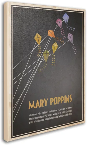 Vista 2 de Trademark Fine Art Mary Poppins por Megan Romo - Lienzo decorativo para pared, 14 x 19 pulgadas