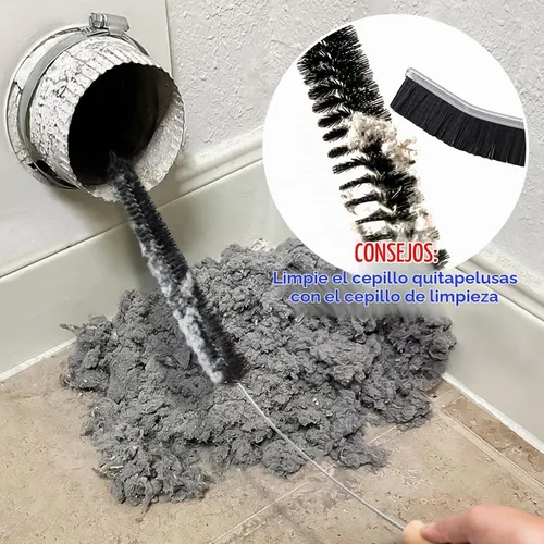 Vista 3 de Holikme - Kit de limpieza para ventilación de secadora - Suministros de limpieza para el hogar, cepillo removedor de pelusa para secadora, cepillo