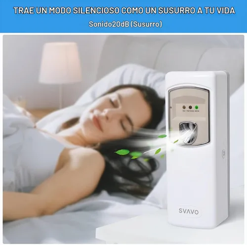 Vista 3 de SVAVO Dispensador Automático de Ambientador - Dispensador de Fragancia Programable para Interiores-Dormitorio, Hotel, Oficina, Lugar Comercial Blanco