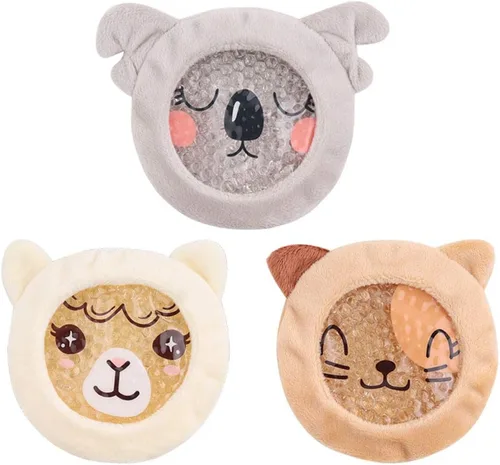 Vista 9 de Hilph Paquetes de hielo para niños Boo Boos, paquete de 3 paquetes reutilizables de gel caliente y frío para niños pequeños y bebés, bonita funda