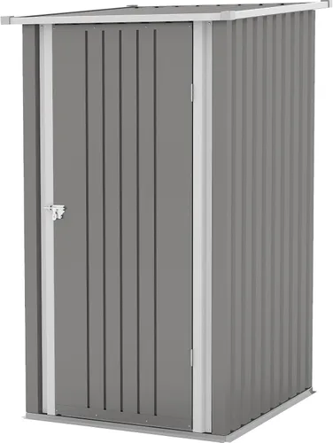 Vista 17 de Patiowell - Cobertizo de 3 x 3 pies para herramientas, pequeño, con techo inclinado y puerta individual con cerradura, para exteriores, patio